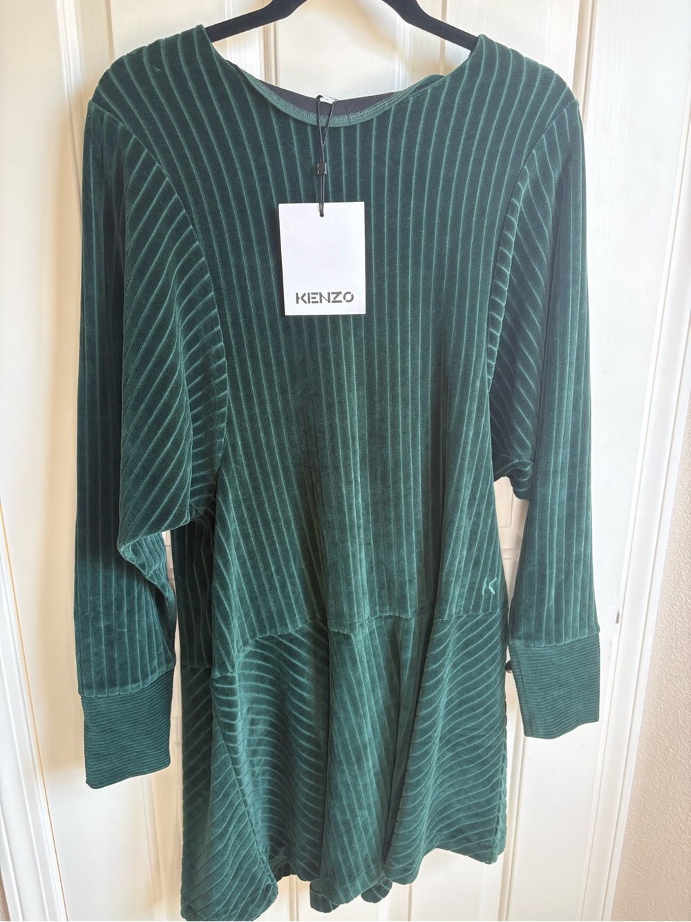 Kenzo Dark Green Corduroy Midi Dress - Picture 2 of 5